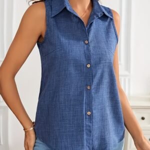 Stylish Sleeveless Women’s Shirt