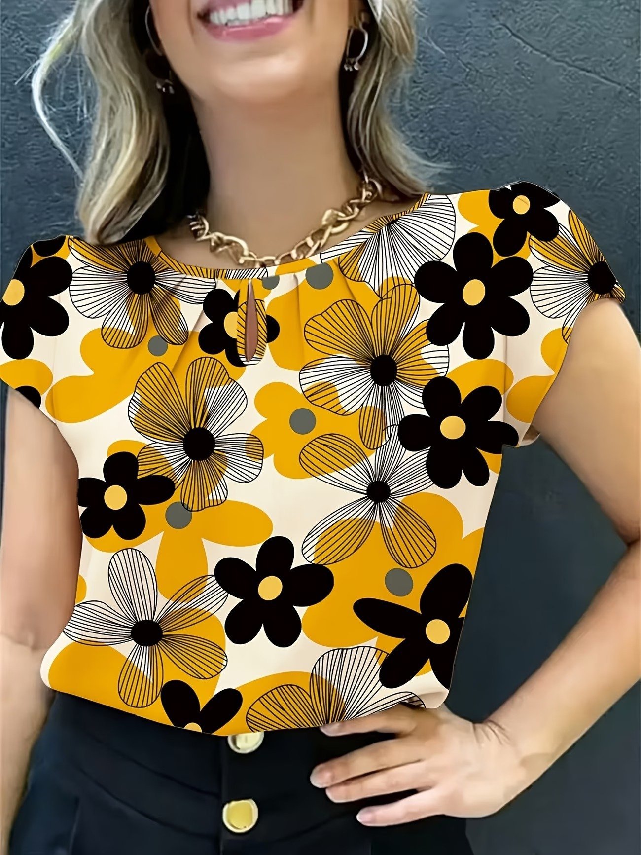 Elegant Floral Print Blouse