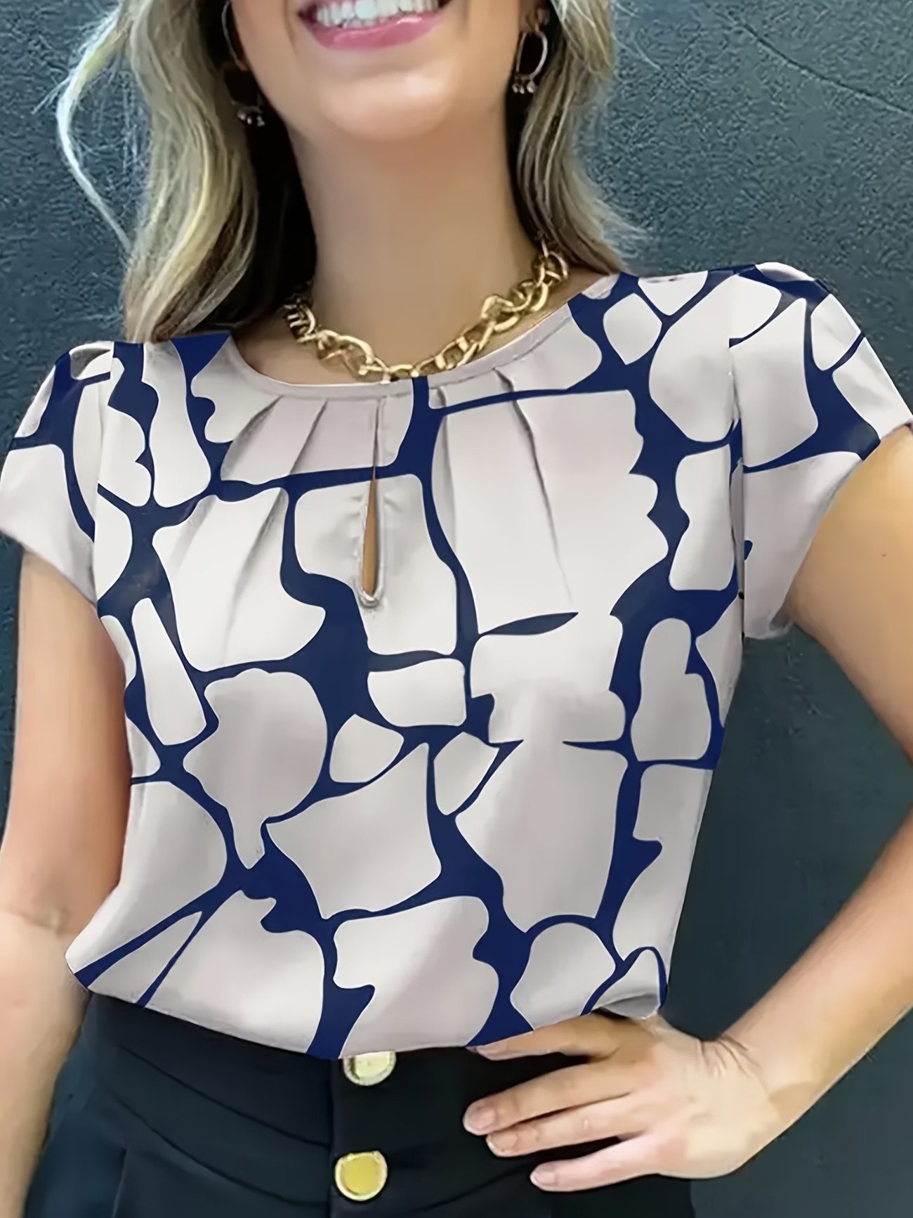 Elegant Stone-Patterned Shirt